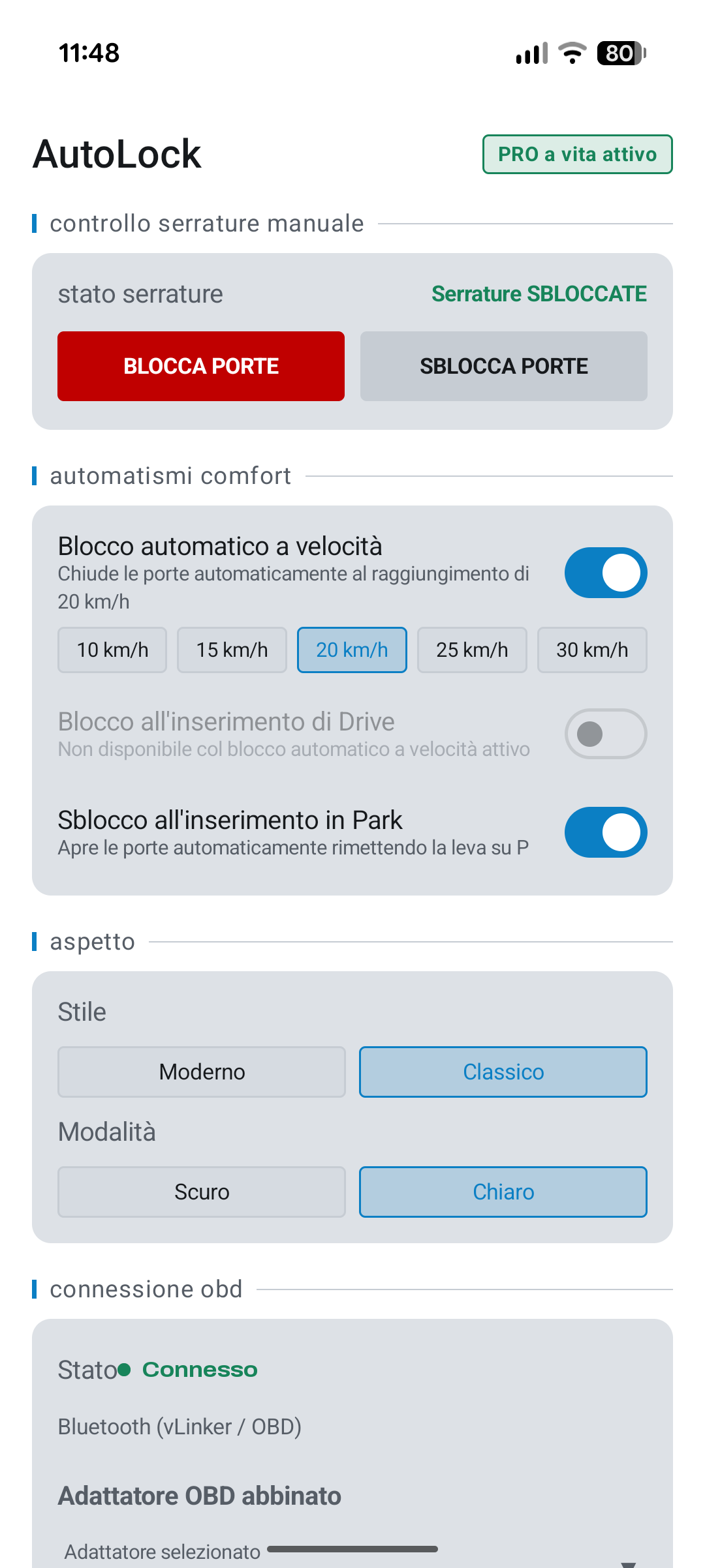 Comandi manuali e sicurezza